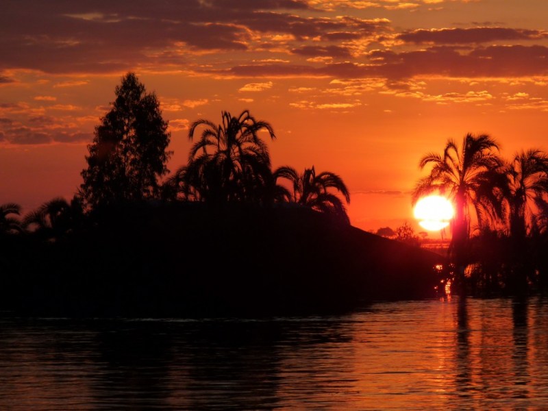Sunset on the Okavango Delta